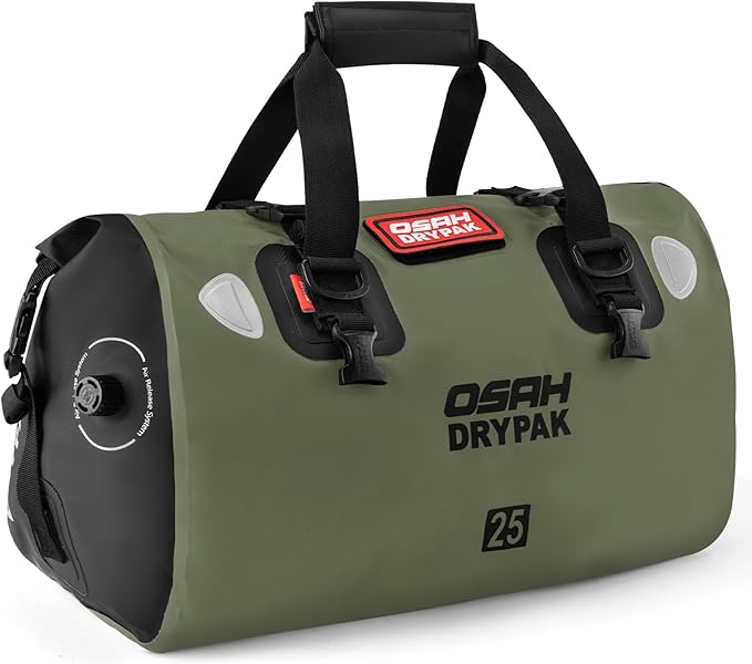 Waterproof Duffel Bag - Motorcycle Dry Bag Tail Bag with Large Storage Space, Waterproof Luggage Duffle Bags with Outer Mesh Zipper Pocket for Camping, Kayaking, Fishing & Traveling-StrideForce Fitness