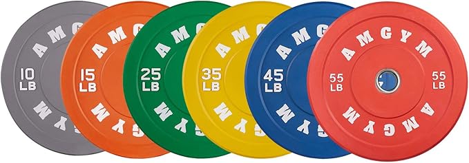 2 Inch Bumper Plates，10-500lbs，Barbell Rubber Olympic Weight Plates Set for Home Gym, Strength Training & Weight Lifting, Multiple Options Colors-StrideForce Fitness