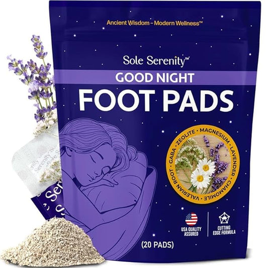 Sole Serenity Foot Pads - Zeolite Mineral, Ginger Root, Wormwood, Bamboo Vinegar, Foot Spa for Tired Feet (Good Night - 1 Pack)-StrideForce Fitness