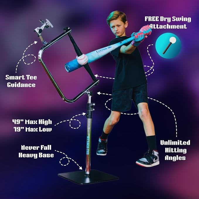 Baseball and Softball Batting Swing Trainer, Attack Tee Helps Master Your Own Perfect Swing Path with AI App Swing Trainer, Perfect for Softball or Baseball Batting-StrideForce Fitness