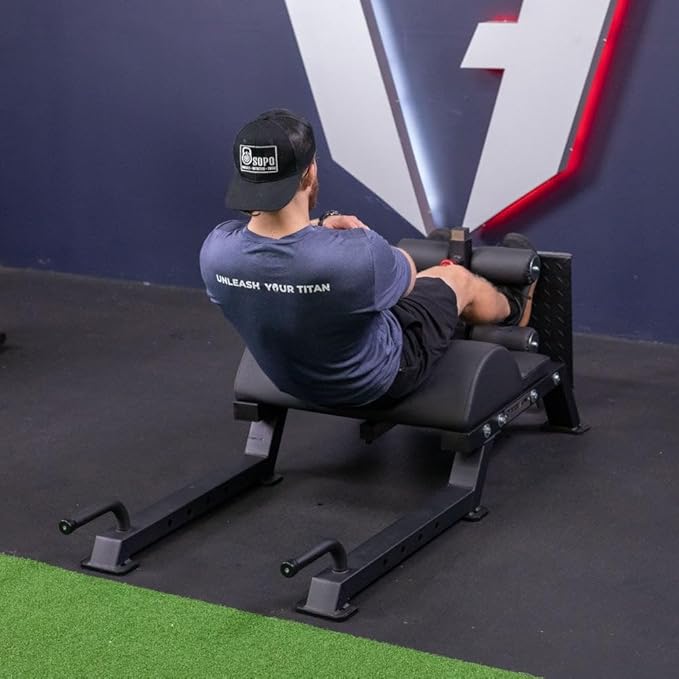 Titan Fitness Adjustable Floor Glute & Hamstring Developer (GHD), Cross Training Workout Lifting Equipment in Home and Commercial Gym-StrideForce Fitness