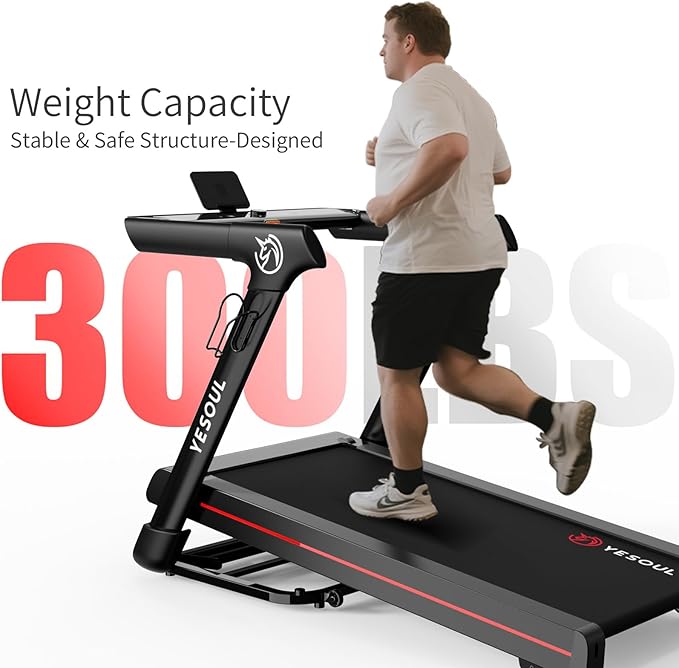 Yesoul Walking Pad Treadmill with 10% Auto Incline, Under Desk Treadmill for Home Walking, Hiking & Running, 300lbs Capacity, Smart App Scenic Routes & Live Classes, Remote & LED Display-StrideForce Fitness