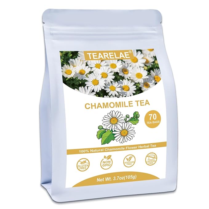 TEARELAE - Chamomile Tea - 70 Count - Premium Chamomile Flower Tea Bags - Non-GMO - Caffeine-Free-StrideForce Fitness