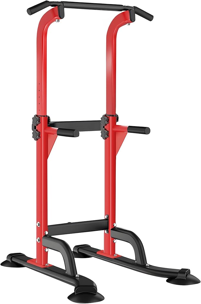 SogesHome Power Tower Pull Up Bar and Dip Station Adjustable Height Dip Stand Multi-Functional Strength Training Fitness Workout Station-StrideForce Fitness