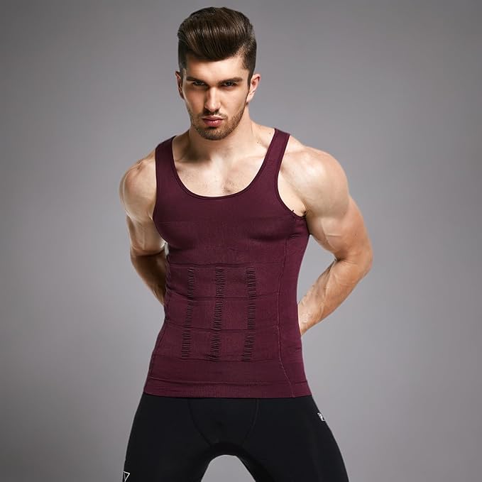 GKVK Mens Slimming Body Shaper Vest Shirt Abs Abdomen Slim-StrideForce Fitness