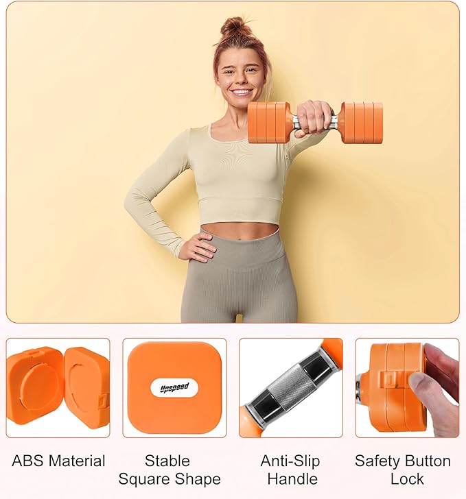 15LB 20LB 50LB Adjustable Dumbbell Set Free Weights Dumbbells Set for Women Men Hand Weights Sets Adjust Dumbbell Weight Sets for Home Gym Exercise Workout Strength Training Equipments-StrideForce Fitness