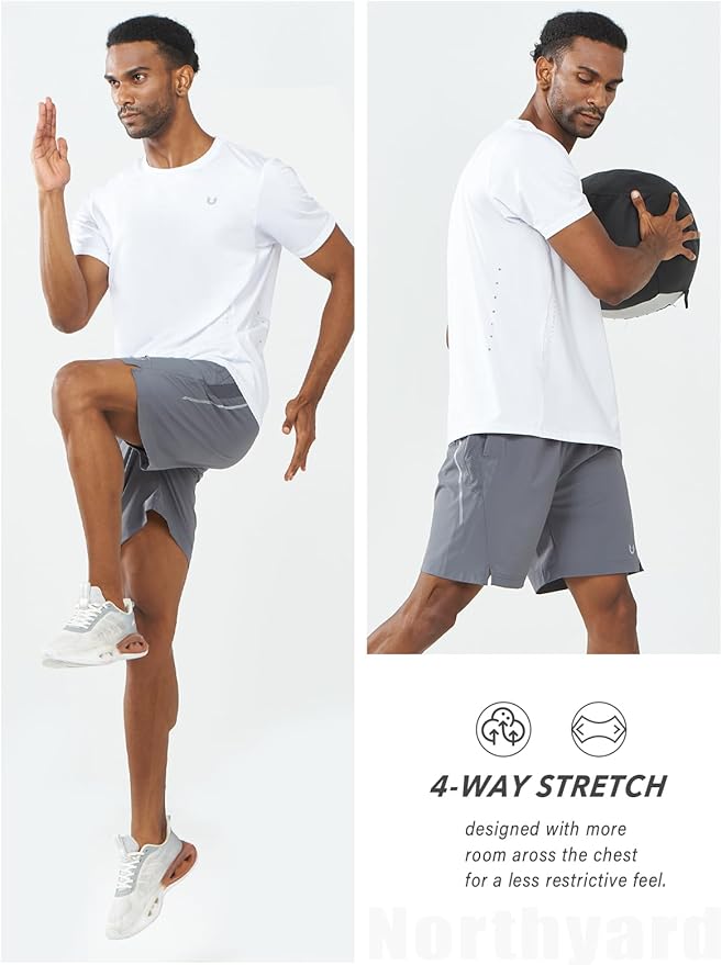NORTHYARD Mens Athletic Shirts Short Sleeve Gym Workout Running Training Sports Performance T Shirt Basic Tee for Men-StrideForce Fitness