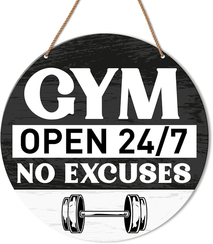 HSNBT Gym Signs Wall Decor, Home Gym Motivational Wall Decor Gym Hanging Signs Decorations for Fitness Workout Room Gift for Woman Man Gym Enthusiast-StrideForce Fitness