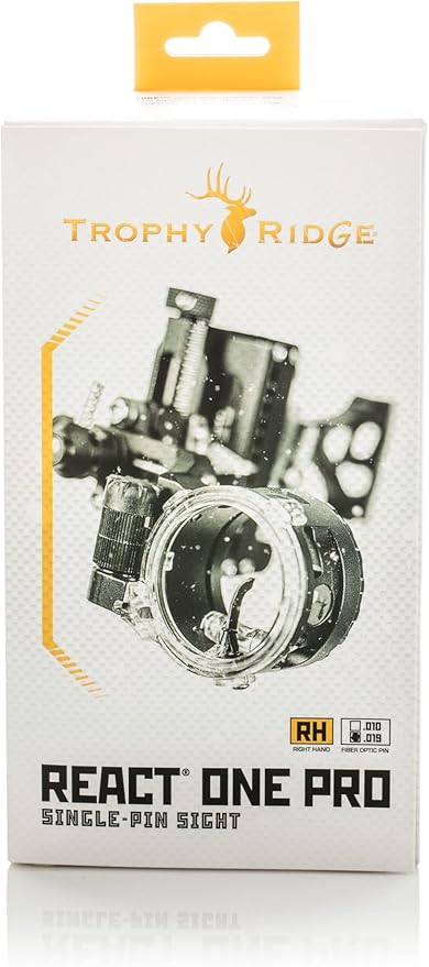 Trophy Ridge React One Pro Bow Sight - Accuracy up to 100 Yards, Tool Less Windage and Elevation Adjustability, 2nd/3rd Axis Leveling, Adjustable Click Light-StrideForce Fitness