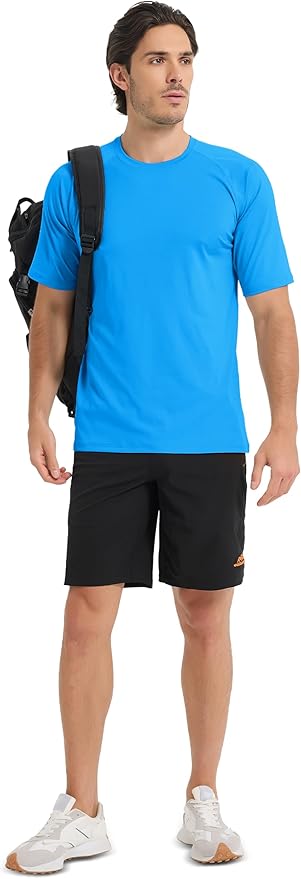MAGCOMSEN Men's Short Sleeve UPF 50+ Sun Protection Shirts Quick Dry Athletic T-Shirt Hiking Running Swimming Rash Guard-StrideForce Fitness