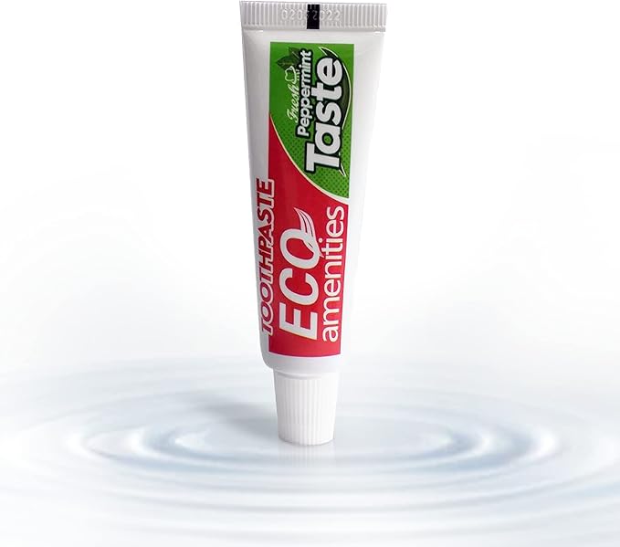 ECO amenities Bulk Toothpaste Tubes - Compact Convenience & Toiletries Travel Kit - Travel Toothpaste Bulk for Hygiene Kit Supplies - Peppermint Flavor for Fresh Breath - 0.21 Oz - Pack of 300