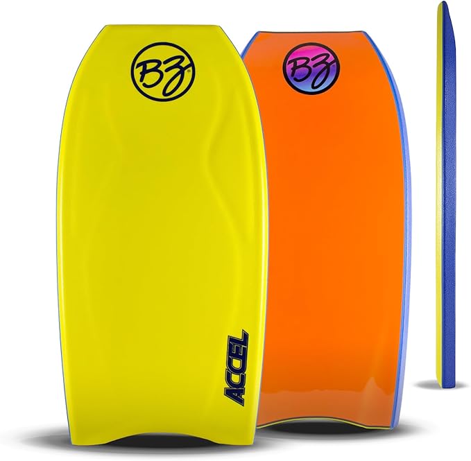 BZ Bodyboards - Accel Pro Board - Crescent Tail, Slick Bulbs, Contoured Deck Cutting Edge, High Performance - Advanced Riders-StrideForce Fitness