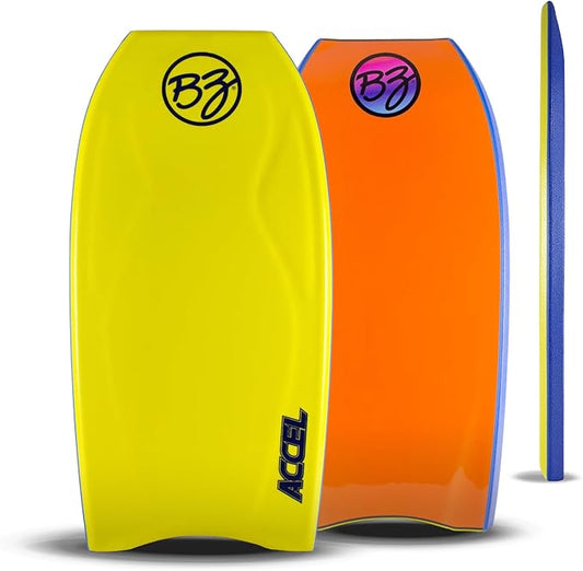 BZ Bodyboards - Accel Pro Board - Crescent Tail, Slick Bulbs, Contoured Deck Cutting Edge, High Performance - Advanced Riders-StrideForce Fitness