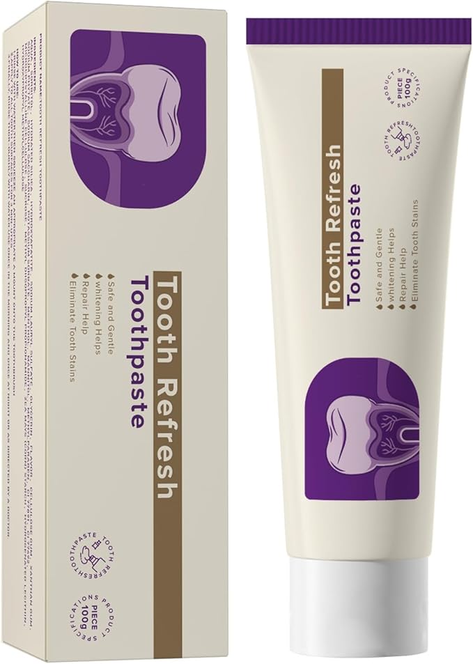 Tooth Refresh Toothpaste, Fresh Breath Whitening Toothpaste, Natural Oral Care & Enamel Repair, Helps Remove Coffee, Tea & Wine Stains, 3.52 oz (1)
