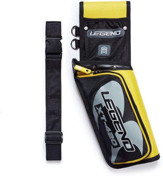 Legend XT420 Field Quiver - Left or Right-Handed Quiver Arrow Holder, Archery Quiver with 3 Arrow Tube, Durable Nylon Hip Quivers with Multiple Pockets for Archery Accessories, Score Card & Tools-StrideForce Fitness