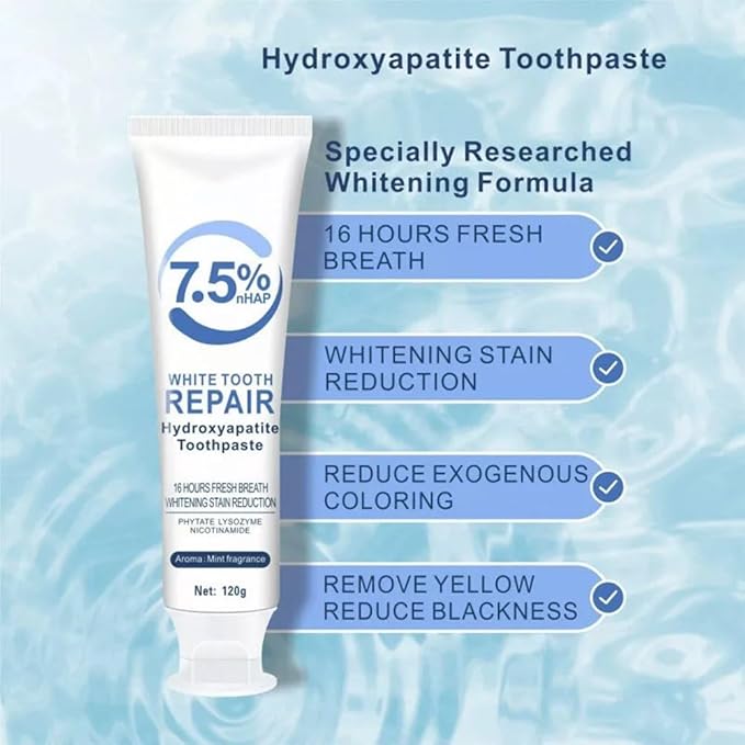 Hydroxyapatite Toothpaste for Enamel Protection & Tooth Strength, Mint Flavor, Fresh Breath, Daily Use