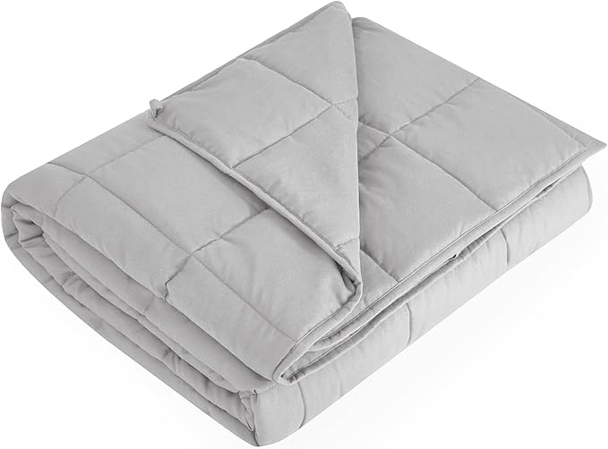 L'AGRATY Weighted Blanket - 60"x80" 15lbs Cooling Breathable Heavy Blanket Microfiber Material with Glass Beads Big for Adult All-Season Summer Fall Winter Soft Thick Comfort Blanket-StrideForce Fitness