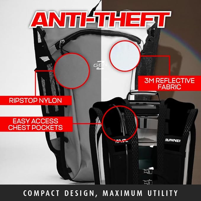 RAVERUNNER® Rave Hydropack - 2L Water Backpack for Raves, Festivals, Hiking, Running - Festival Hydration Pack for Hydration Backpack Rave-StrideForce Fitness