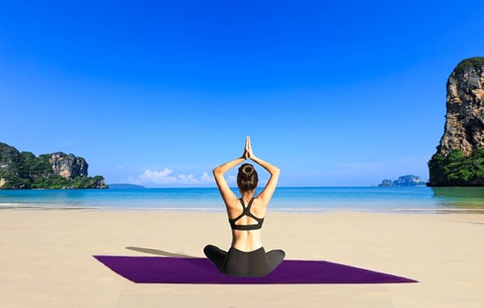 JML Microfiber Towels, Bath Towel Sets (6 Pack, 27" x 55") - Extra Absorbent, Fast Drying, Multipurpose for Bath, Swimming, Fitness, Sports, Yoga, Violet/Coffee/Blue-StrideForce Fitness