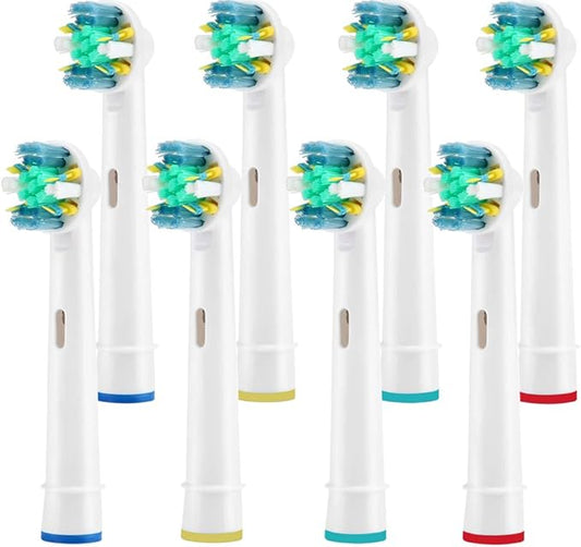 Toothbrush Replacement Heads Refill for Oral Electric Toothbrush Pro 1000 Pro 3000 Pro 5000 Pro 7000 Vitality Floss Action,8 Count with Covers