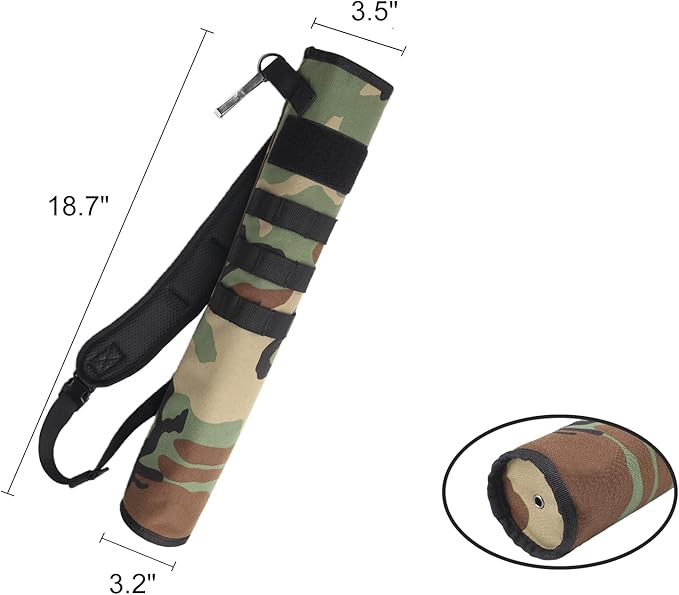 KRATARC Archery Lightweight Back Arrow Quiver Dual Use Foldable Compact Hip Arrows Bag with Molle System Hanged for Target Shooting-StrideForce Fitness