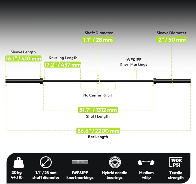 Olympic Bumper Plates Set 2 Inch, 10-55 lbs Rubber Weight Plates with 45 lb (20kg) Black/Silver Barbell, Strength Training & Weight Lifting for Home Gym-StrideForce Fitness
