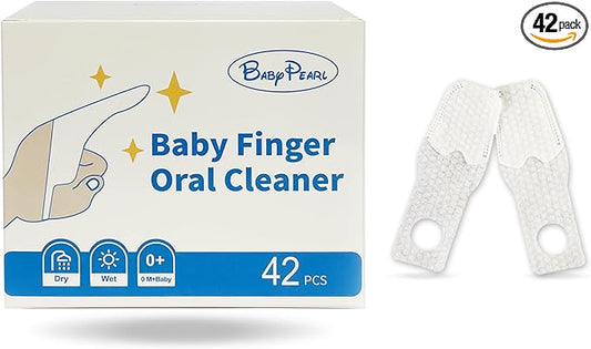Baby Tongue Cleaner Newborn Finger Toothbrush, 42 Count Disposable Wet and Dry Use Baby Mouth Cleaner, Newborn Oral Care Clean 0-36 Months Toddler Teeth, Gums, Tongue Coating