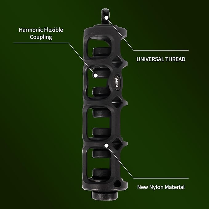 Archery 6" Lightweight Bow Stabilizer - Flexible Coupling Stabilizer for Compound/Recurve Bow Reduceing Noise and Vibration, Dampeners Balance Bar for Improved Bow Balance & Stability-StrideForce Fitness