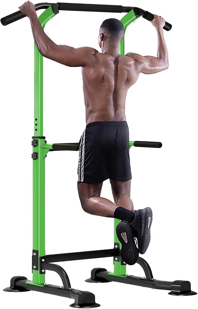 SogesHome Power Tower Pull Up Bar and Dip Station Adjustable Height Dip Stand Multi-Functional Strength Training Fitness Workout Station-StrideForce Fitness