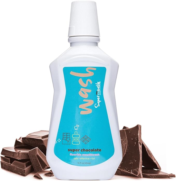 SuperMouth® Fluoride Mouthwash – Fluoride + Nano-Hydroxyapatite, Vitamins D3 & K2, Prebiotics, Alkaline pH 8.5, Alcohol-Free, Strengthens Enamel, Freshens Breath, Safe Clean Ingredients, Tasty Flavors