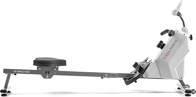 Sunny Health & Fitness Magnetic Rowing Machine for Home Exercise, Quiet & Smooth Rower with Compact Storage and Optional Free SunnyFit App Connectivity-StrideForce Fitness