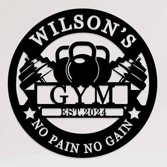 Personalized Motivational Gym Wall Art, Custom Monogram Decor, Vintage Metal Sign for Home Gym, Room Decor-StrideForce Fitness