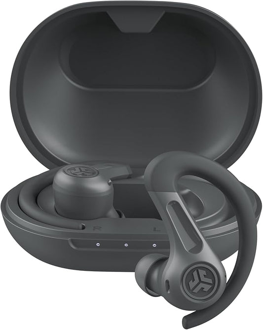 JLab JBuds Sport ANC 4 True Wireless Bluetooth Earbuds + Charging Case, Graphite, Swipe + Touch Controls, Hybrid Active Noise Cancelation, Multipoint Connect, Customized Settings App-StrideForce Fitness
