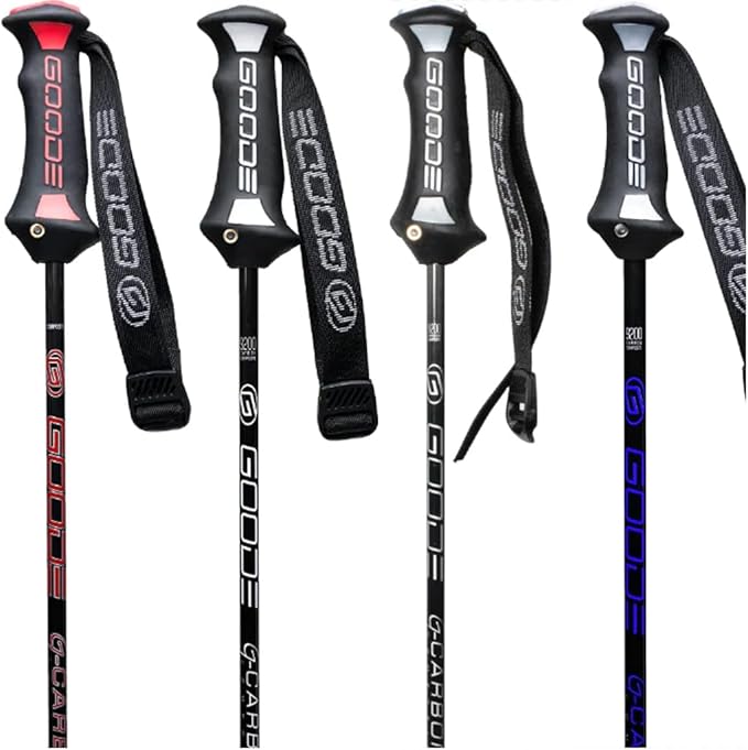 GOODE G Carbon Ski Poles – Ultra-Lightweight & Durable Carbon Fiber – Superior Balance – Shock Absorbing – High-Performance Downhill Ski Poles for Men & Women - Pair-StrideForce Fitness