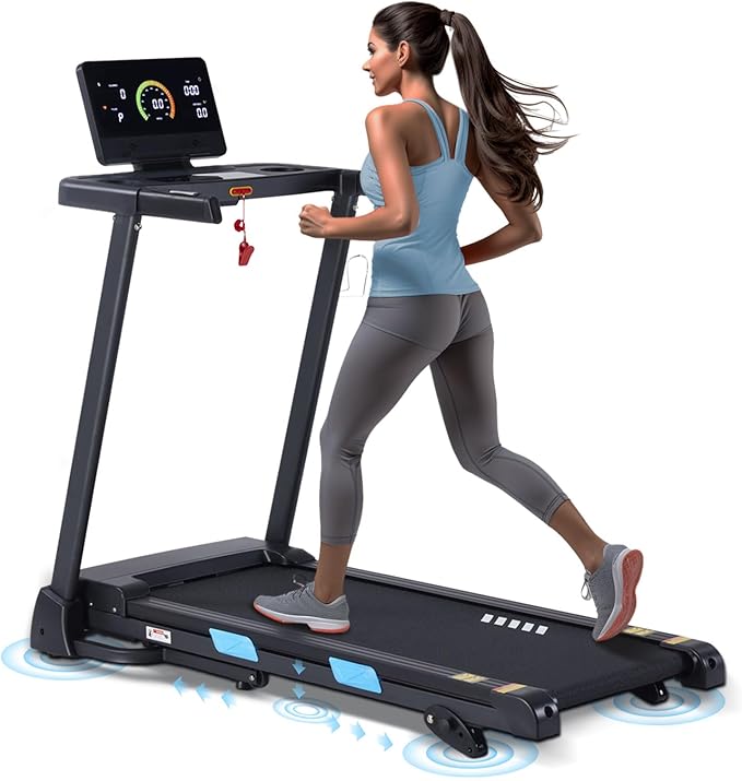 Treadmills for Home, 350 lbs Capacity, 10 MPH, 3.0HP Incline Treadmill with Bluetooth APP, 17 * 46" Belt, Running Threadmills Machine, LCD Display, 36 Programs-StrideForce Fitness