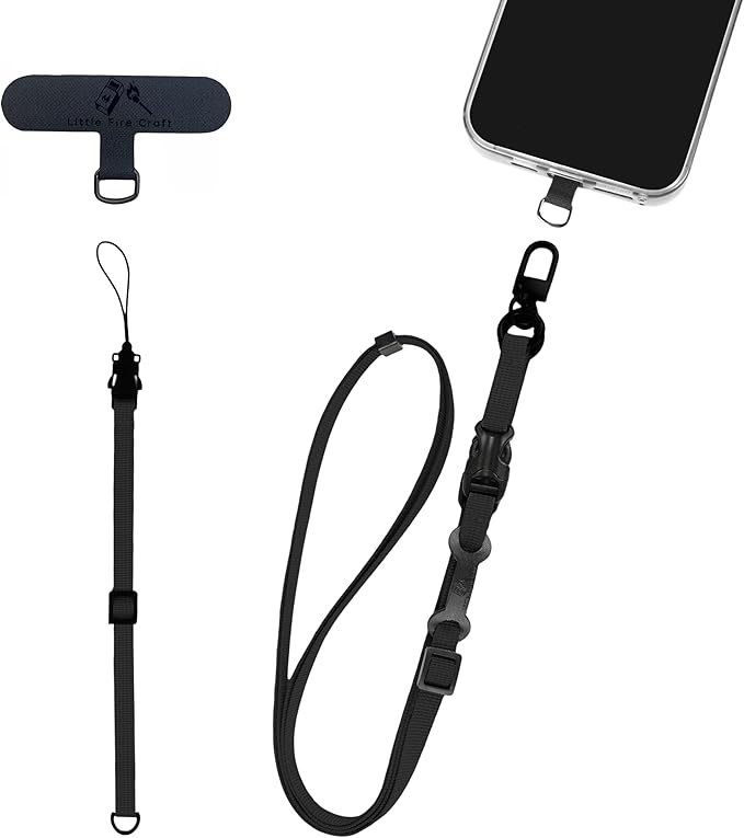 Cell Phone Strap Adjustable Wrist Strap Crossbody Cellphone Holder Extra Long Phone Lanyard Wrist Lanyard (Black)-StrideForce Fitness
