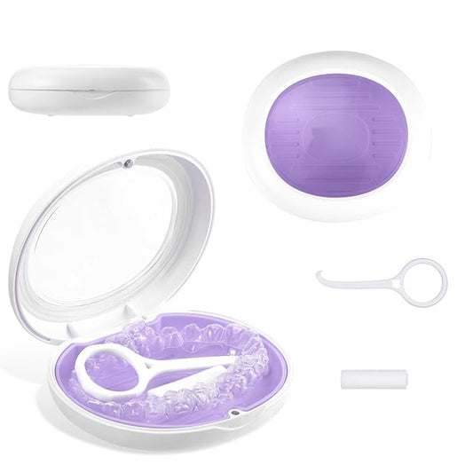 Retainer Case,Aligner Case,Compatible with Invisalign,Aligner,Contain Remover Tool,Chewies,Cute Retainer Case