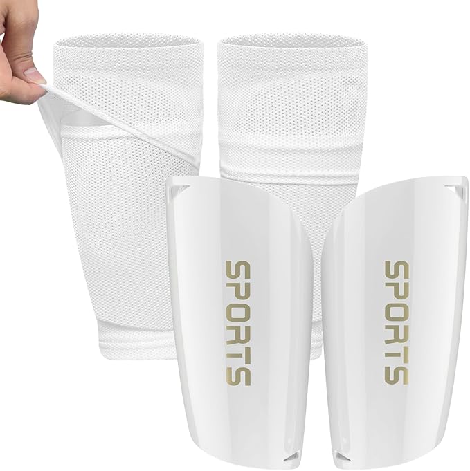 Kids Youth Soccer Shin Guards with Sleeves, Slip in Shinguards Soccer Shin Pads for 3-15 Years Old Boys Girls Child Teens-StrideForce Fitness