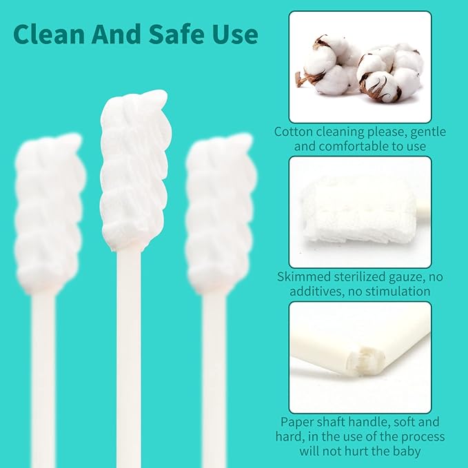 Baby Tongue Cleaner Toothbrush 30Pcs Disposable Infant Tooth Brush Clean Baby Mouth with 2Pcs Finger Toothbrush Oral Cleaning Stick Gauze Cleaner Stick Dental (Pink, 30 Piece Assortment)