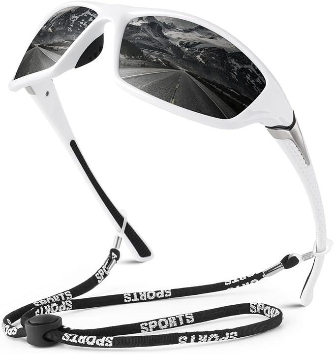 Polarized Sports Sunglasses for Men Women,Fishing Driving Rectangular Goggles UV400 Protection-StrideForce Fitness