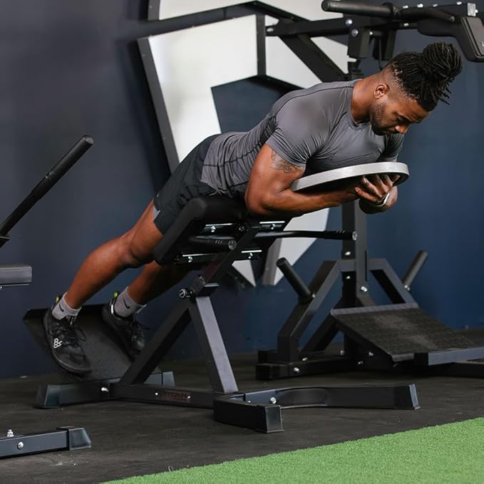 Titan Fitness Roman Chair Back Extension Machine, Adjustable Hyperextension Bench, Soft Durable Padding, Non-Slip Footplate, Adjustable Height, Home Gym Exercise Equipment-StrideForce Fitness