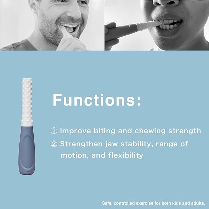 INUSO 2 Oral Sensory Tools Set - Jaw Exerciser, Sensory Brushes, Gum Massager for Promotes Tongue and Jaw Flexibility for Rehabilitation and Daily Care (Grey)