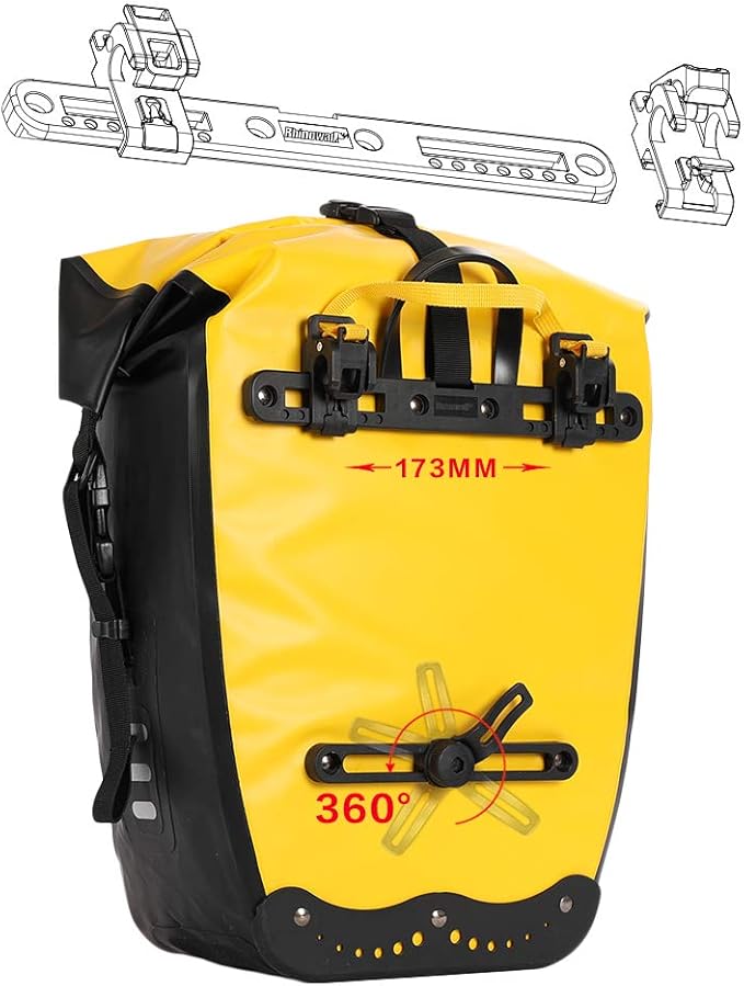 Rhinowalk Bike Bag Waterproof Bike Pannier Bag for Bicycle Cargo Rack Saddle Bag Shoulder Bag Laptop Pannier Rack Bicycle Bag Professional Cycling Accessories-StrideForce Fitness
