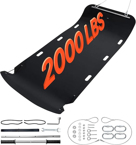 VEVOR Yard Drag Sled, 110 x 46 in, 2000lbs Heavy Duty Utility Sled, HDPE Drag Glider with Ropes & Pull Cable, Dual Use Game Hauler for Firewood Ice Fishing, Compatible with ATVs UTVs Tractors-StrideForce Fitness