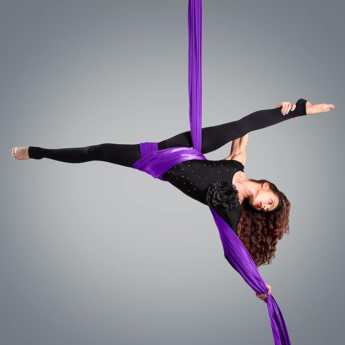 PRIOR FITNESS Aerial Silks Kit Colorful 9/15/20 Yards 40D Nylon Fabric Hammock Set With Hardware & Guide for All Levels Of Aerial Yoga Practice and Acrobatic Flying For Adults Aerial silk-StrideForce Fitness