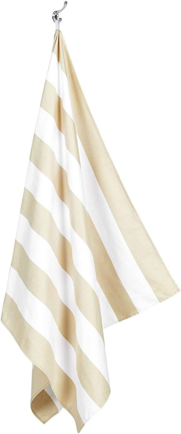 Dock & Bay Beach Towel - Quick Dry, Sand Free - Compact, Lightweight - 100% Recycled - Includes Bag - Cabana Light - Bora Bora Beige - Large (160x90cm, 63x35)-StrideForce Fitness