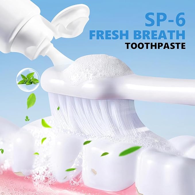 New Sp-6 Probiotics Whitening Toothpaste-Fluoride-Free, Enhanced Formula with 6 Probiotics for Gum Care & Fresh Breath, Fresh Mint Flavor（Blue）-1PC