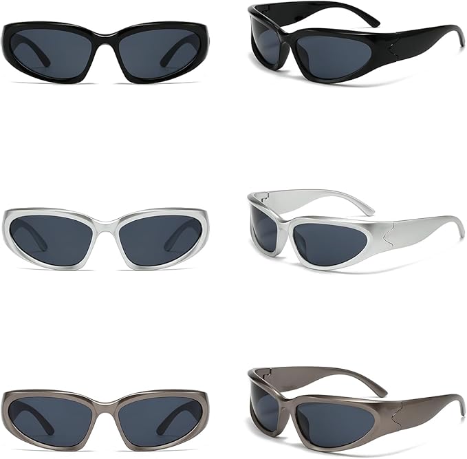 SOAR&EAGLE Y2K 3Pack Polarized sunglasses Wrap Around Men's Women's sunglasses Fashion Sport Shades Sun Glasses-StrideForce Fitness