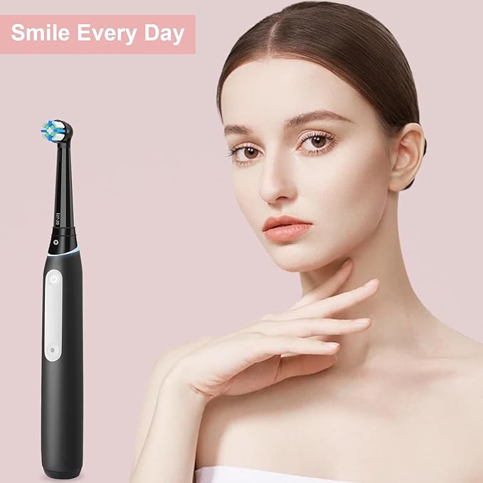 Toothbrush Heads Compatible with Oral b IO, Replacement Heads Compatible with Oral b IO 2/3/4/5/6/7/8/9/10/Deep Clean Series Electric Toothbrush (8 Black/White)