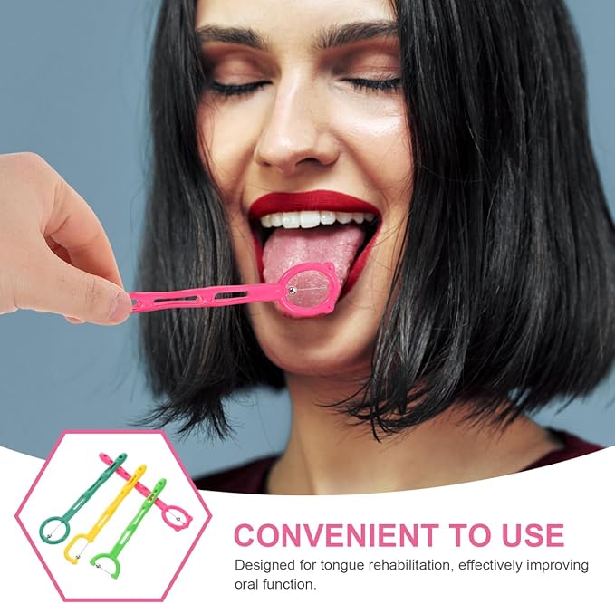 Garneck 4pcs Kids Tongue Exerciser: Oral Muscle Motor Trainer for Speech Therapy - Child Tongue Thrust Corrector Retaining Stabilizing Device